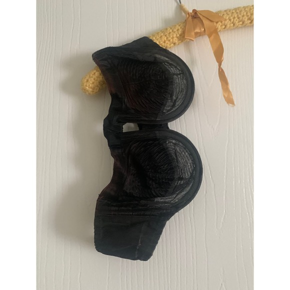 Black Strapless Whirlpool Bullet Bra 34 B - Picture 7 of 10